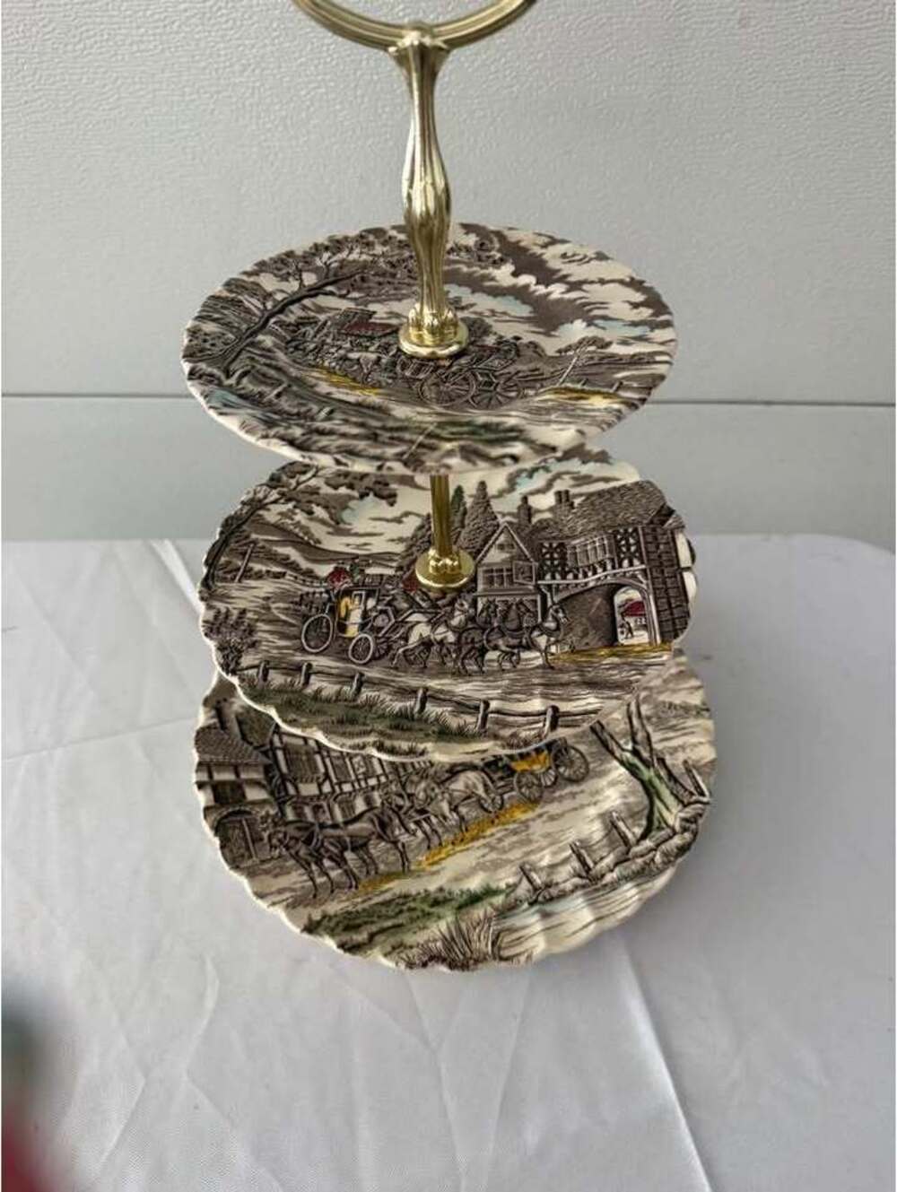 Vintage Royal Mail Fine Staffordshire Ironstone 3-Tier Cake Stand